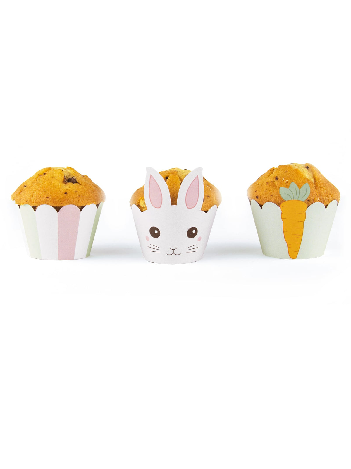 Formas para cupcake coelhinho da páscoa brancas com motivos de cenoura
