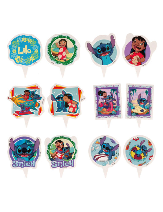 Kit de 6 decorações para cupcakes com toppers Stitch™