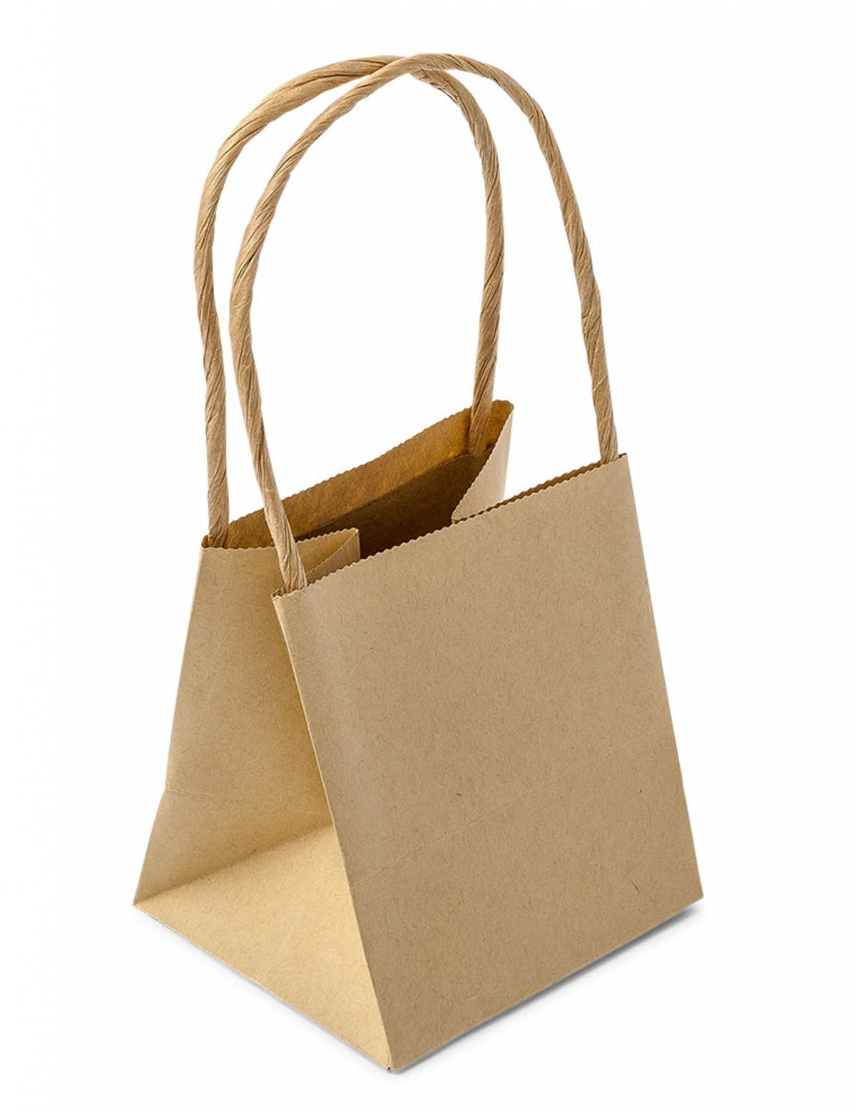 Sacos de oferta kraft para festa castanho com pegas torcidas