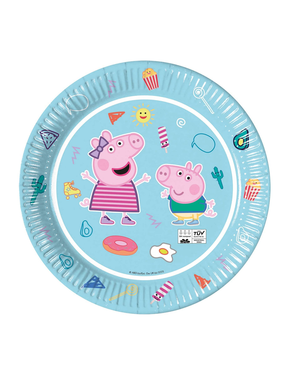 pratos de cartão Peppa Pig para criança azuis