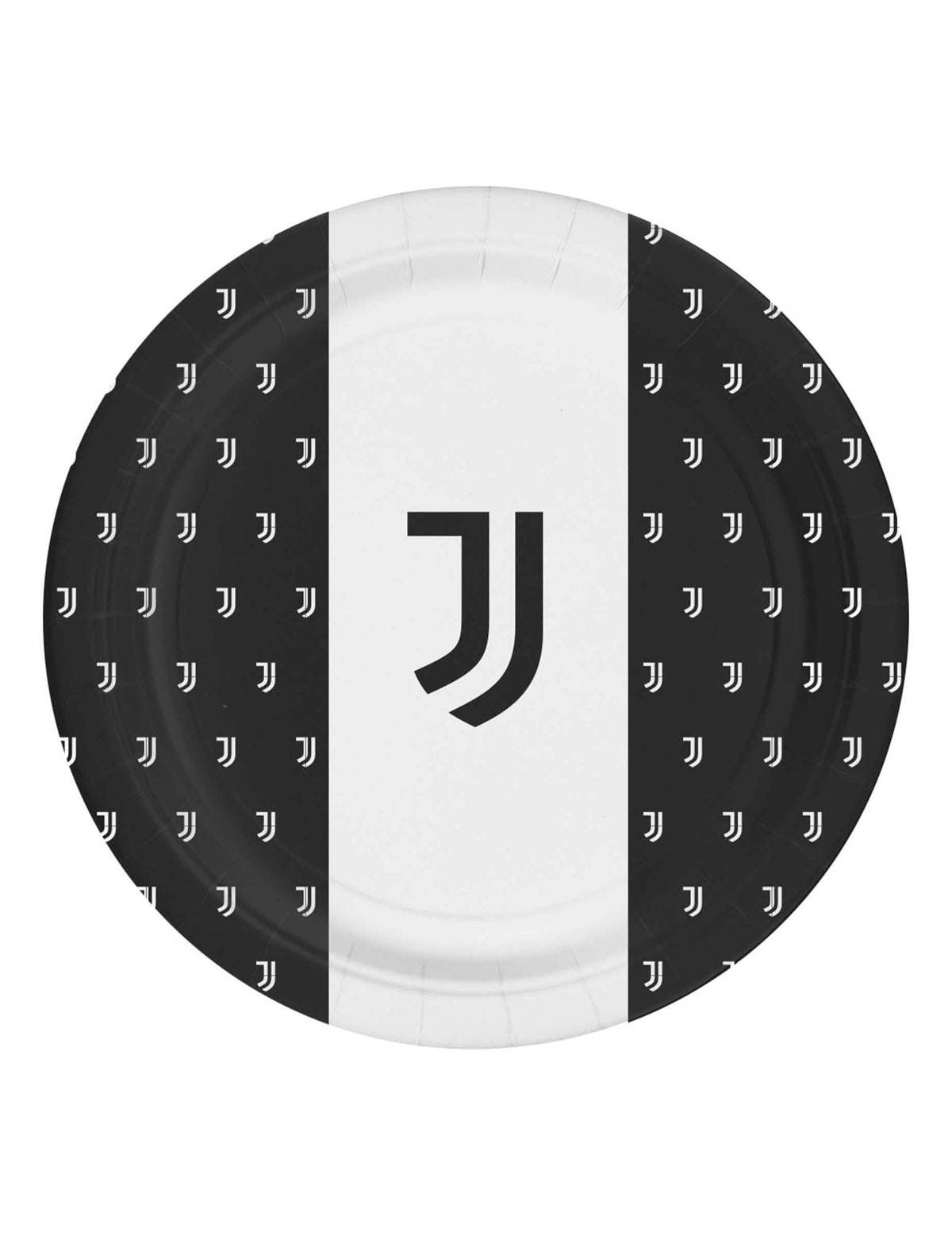pratos de cartão Juventus para aniversário black and white
