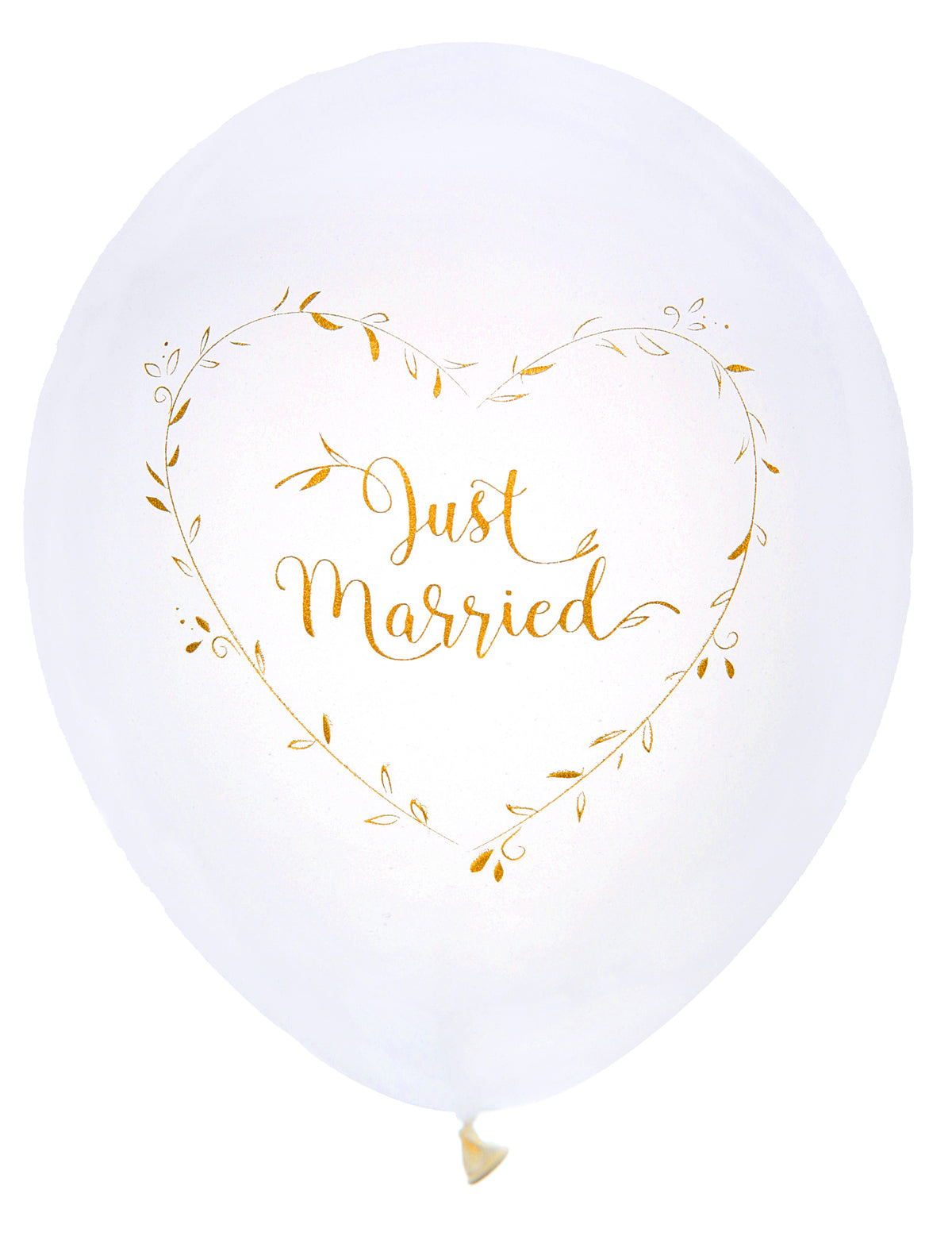 Mise en situation des ballons en latex Just Married pour mariage