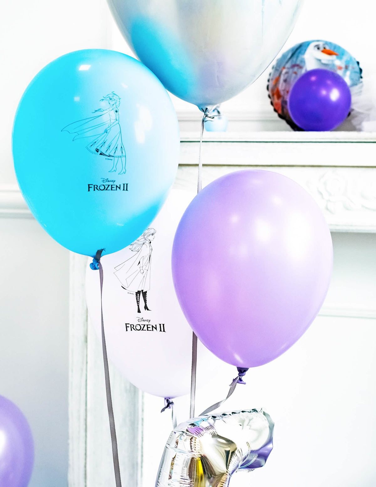 Mise en situação do bouquet de balões em látex Frozen 2