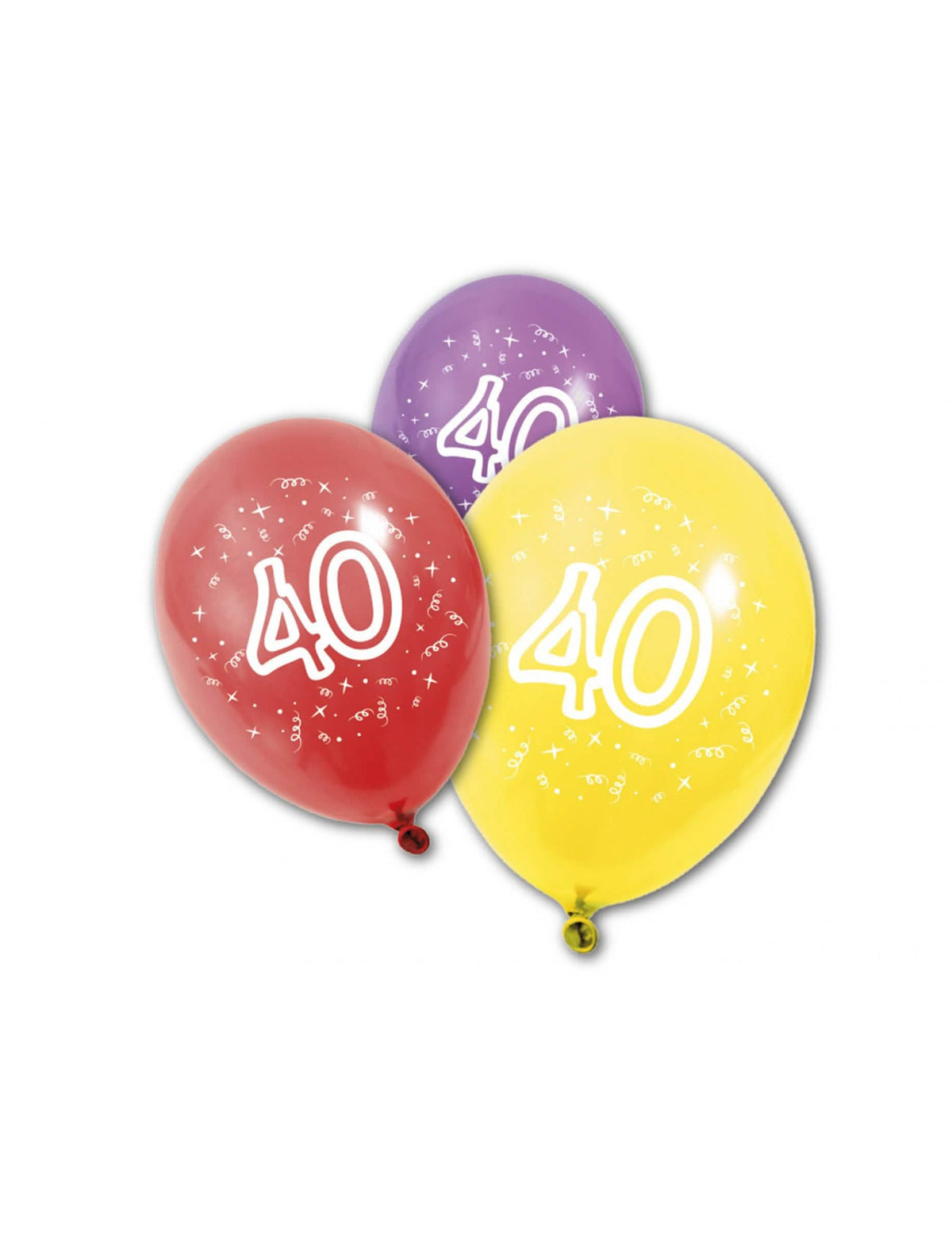 balões em látex aniversário 40 anos multicoloridos