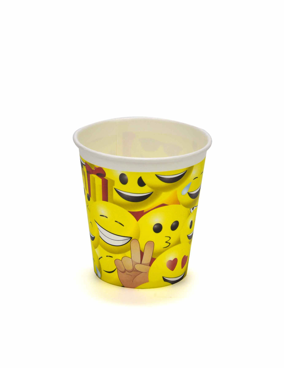 Gobelets Imoji jaunes avec motifs de smileys variés