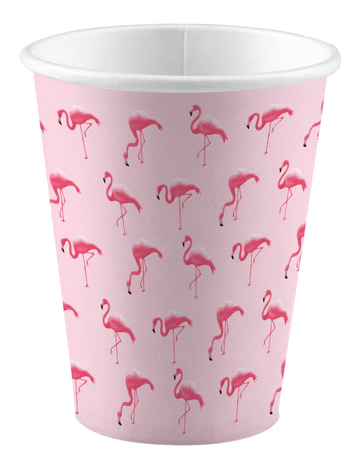 copos de cartão flamingo paradise tema havaí cor de rosa com motivos de flamingos cor de rosa
