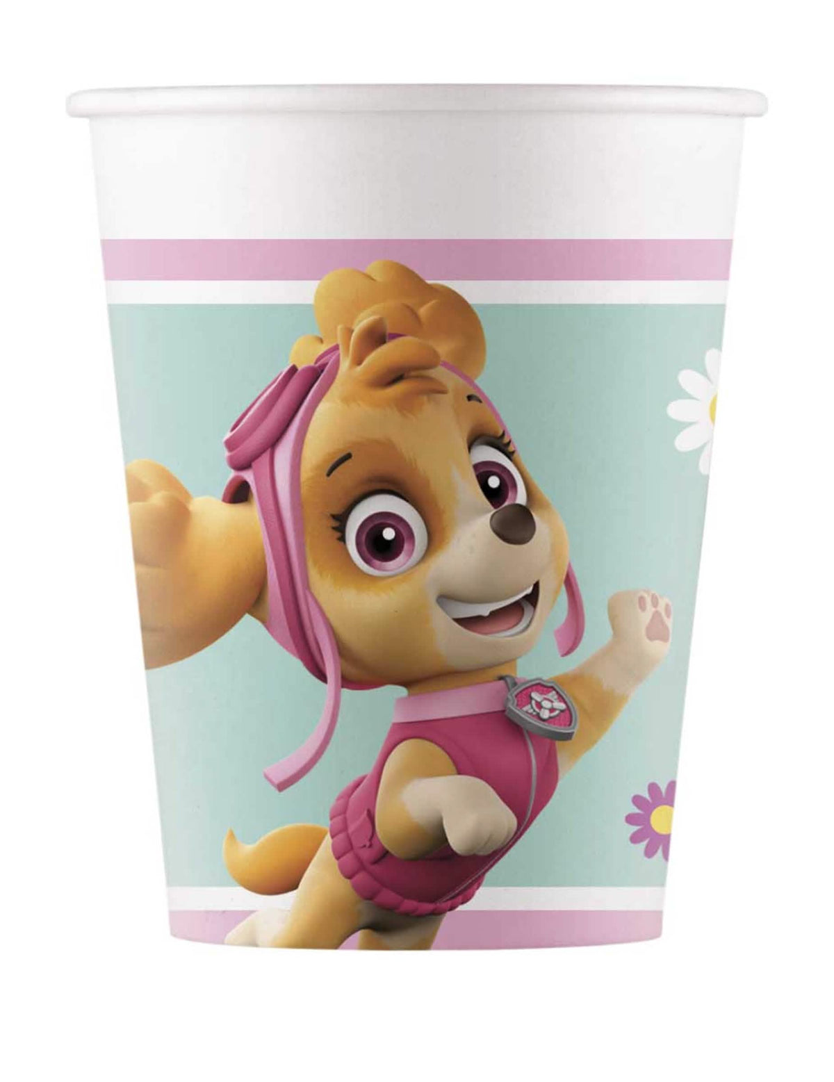 Gobelets en carton Pat' Patrouille Stella et Everest pour enfant rose et bleu