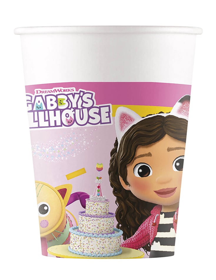Gobelets Gabby et la maison magique pour enfant rose et blanc 200 ml