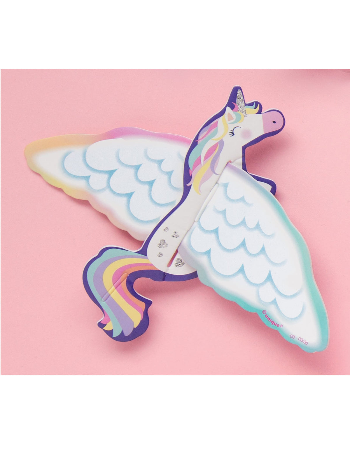 Unicórnios voadores em papel para piñata unicórnio brancos e multicoloridos com lantejoulas