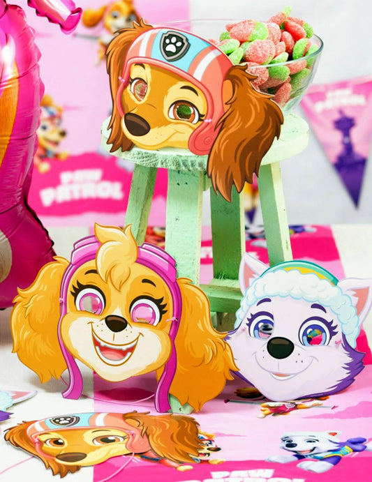 8 Máscaras em cartão Skye, Everest e Liberty Patrulha Pata™