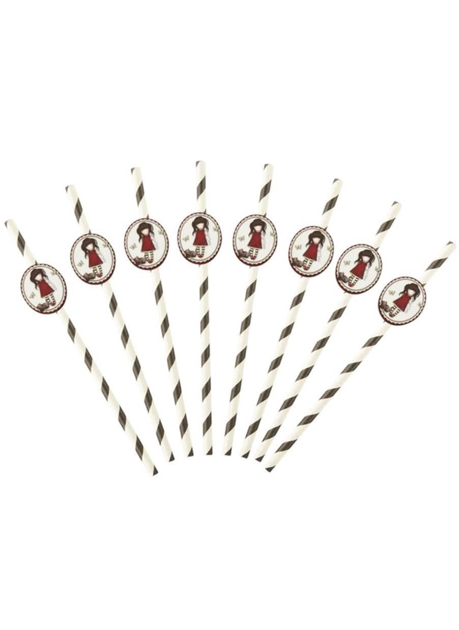 Palhinhas de cartão Ruby Santoro para criança às riscas black and white
