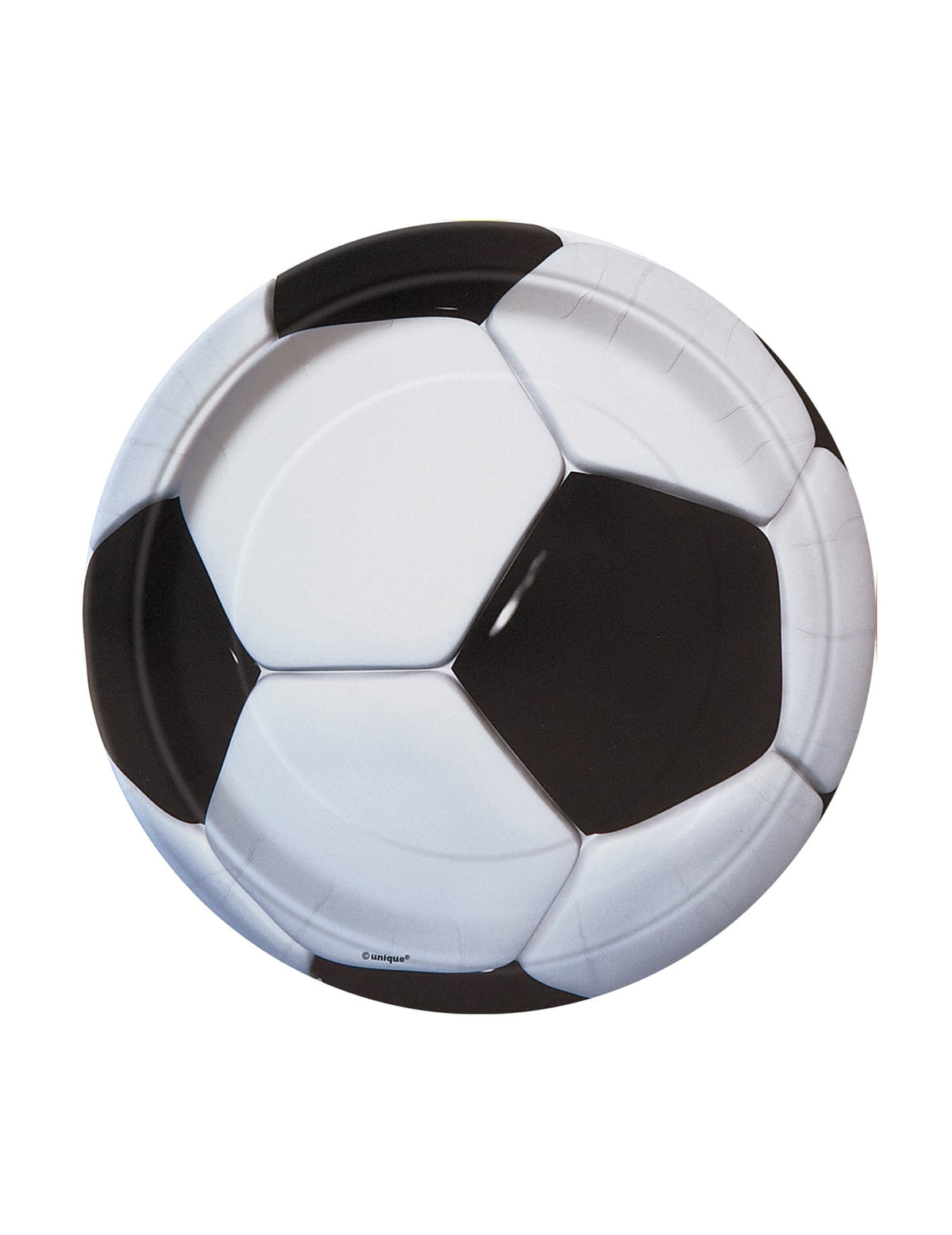 pratos de cartão de futebol para festa black and white com motivo de balão 3D