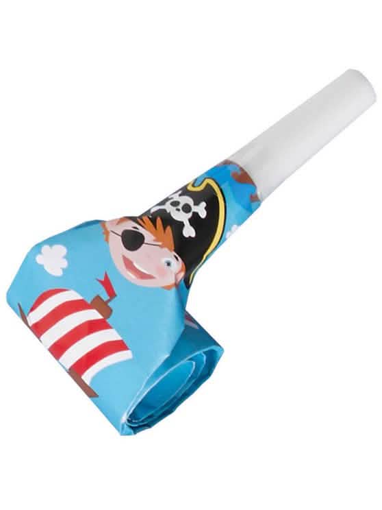 Fato de pirata sem constrangimentos para pequena criança azul com motivo pirata