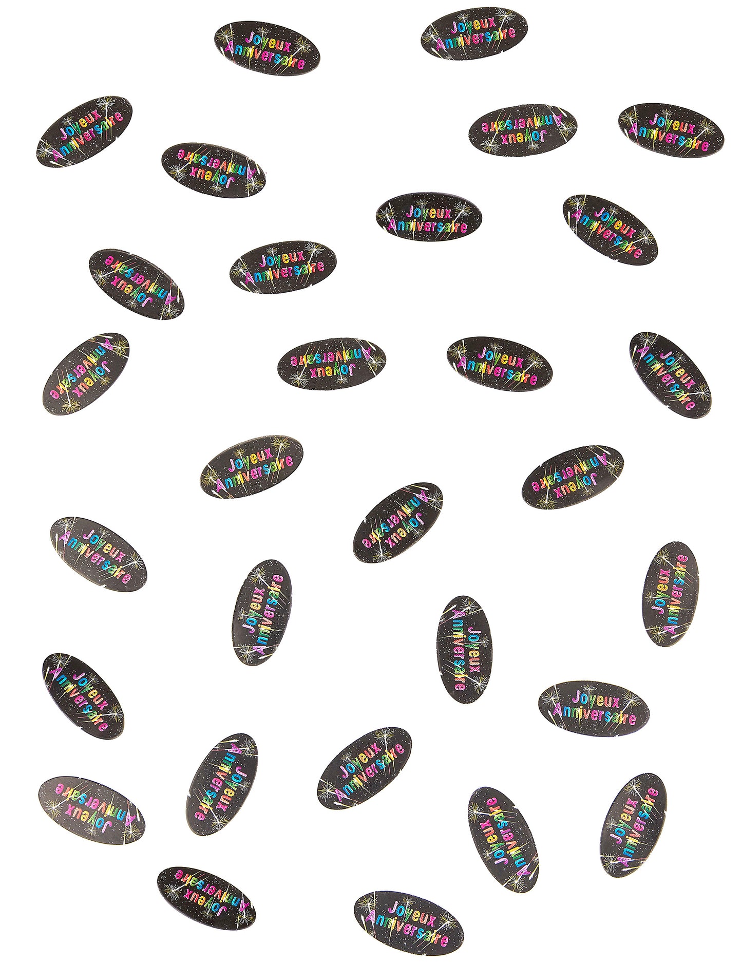 Vue d'ensemble des confettis de table en papier feux d'artifice pour anniversaire