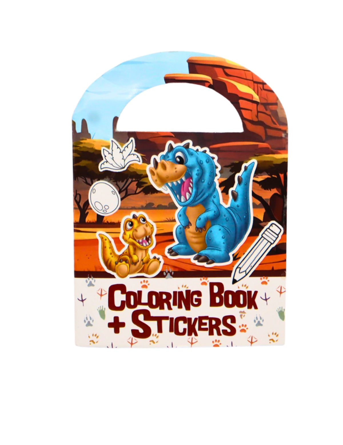Livro de colorir com autocolantes dinossauro