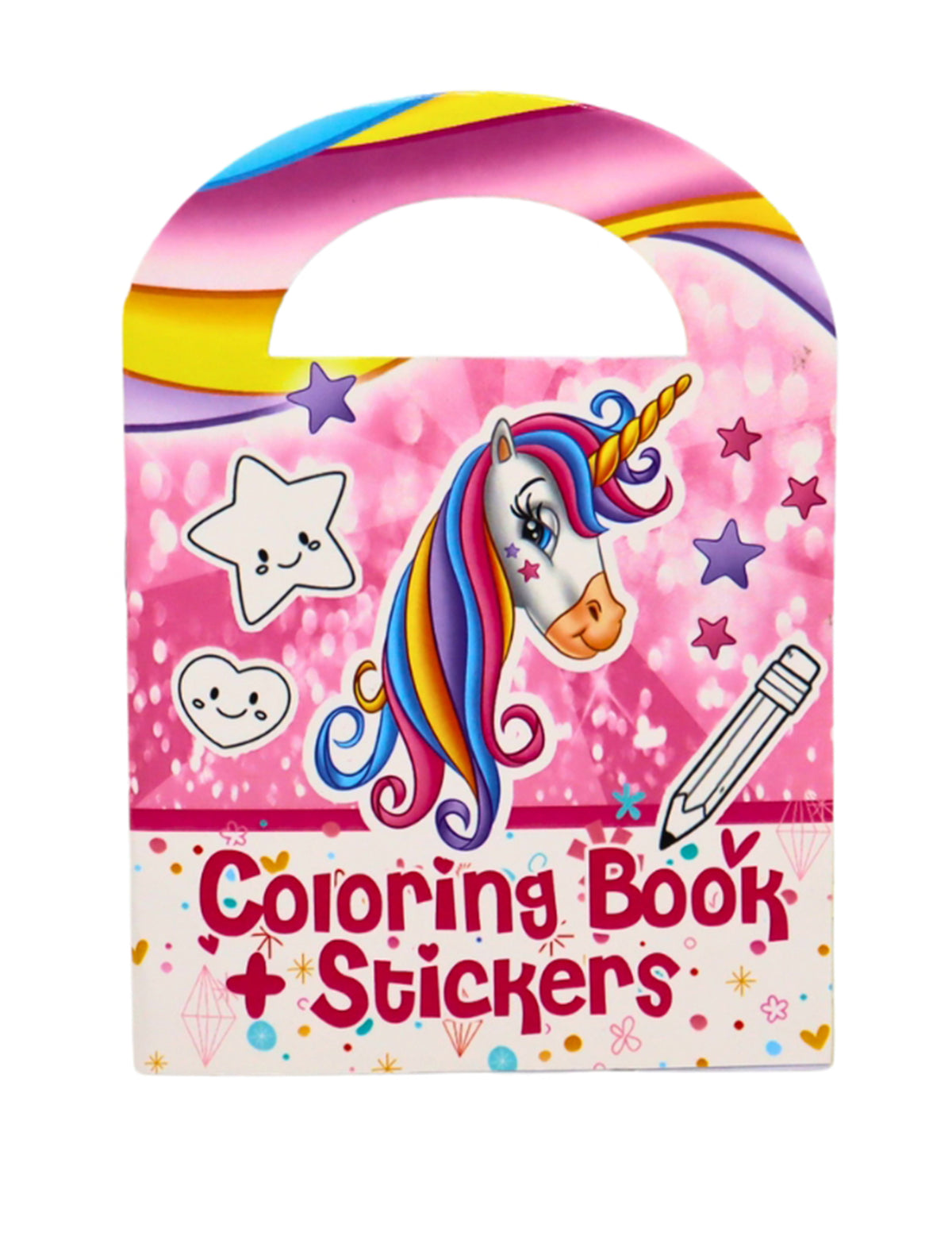 Livro de colorir com autocolantes de unicórnio