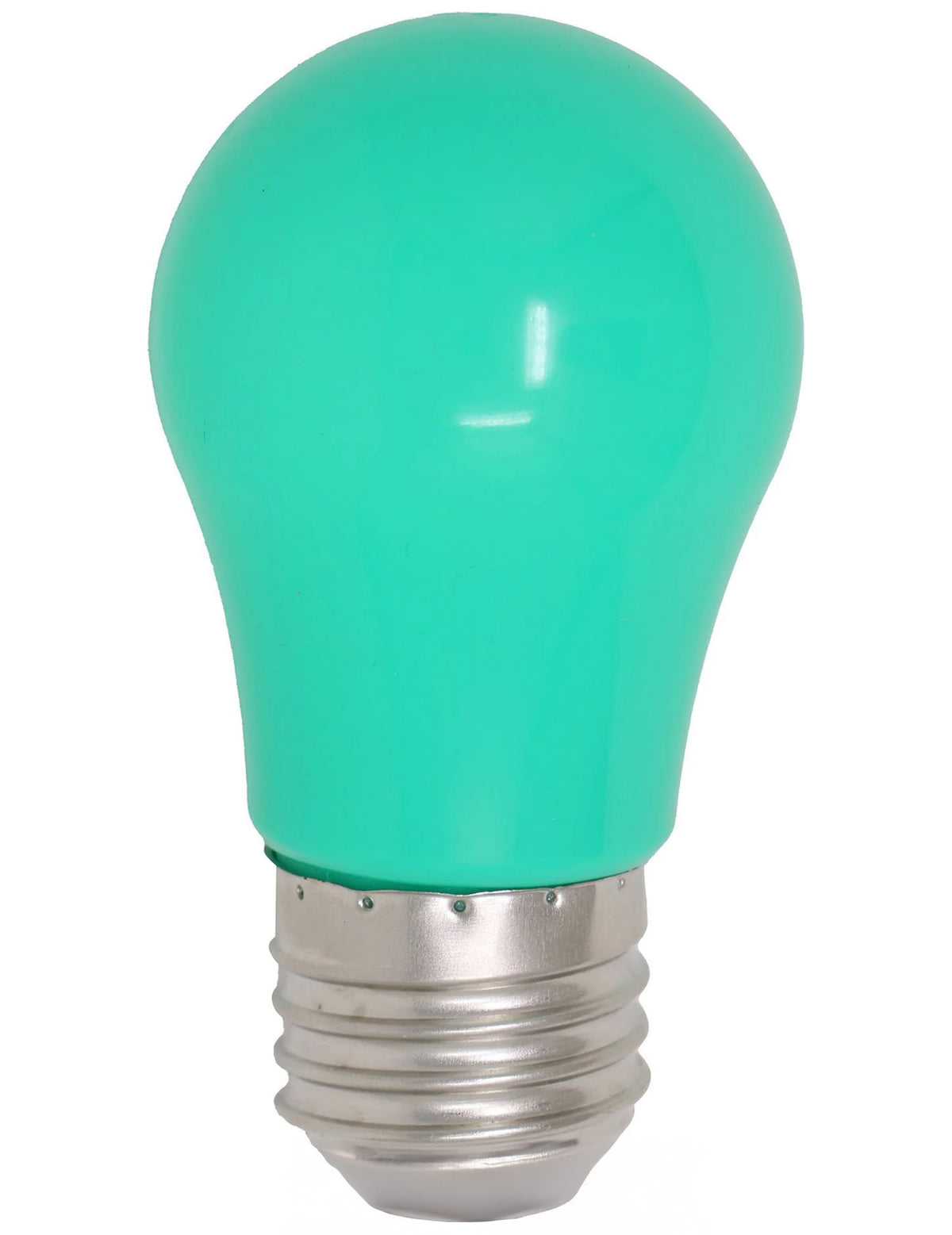 Gros plan sur le verre vert de l'ampoule led de fête pour décoration