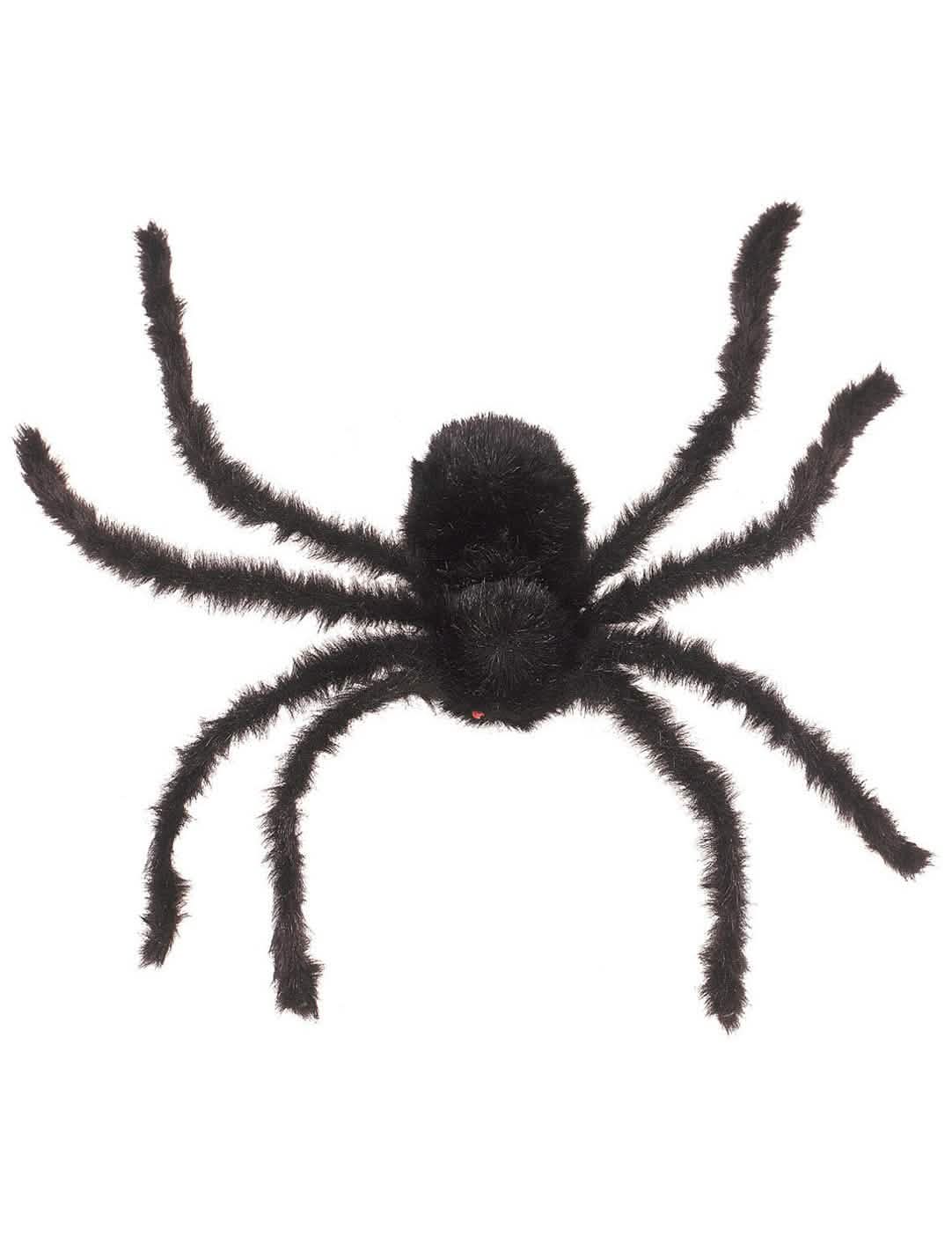Araignée géante modelable Halloween pour décoration noire poilue