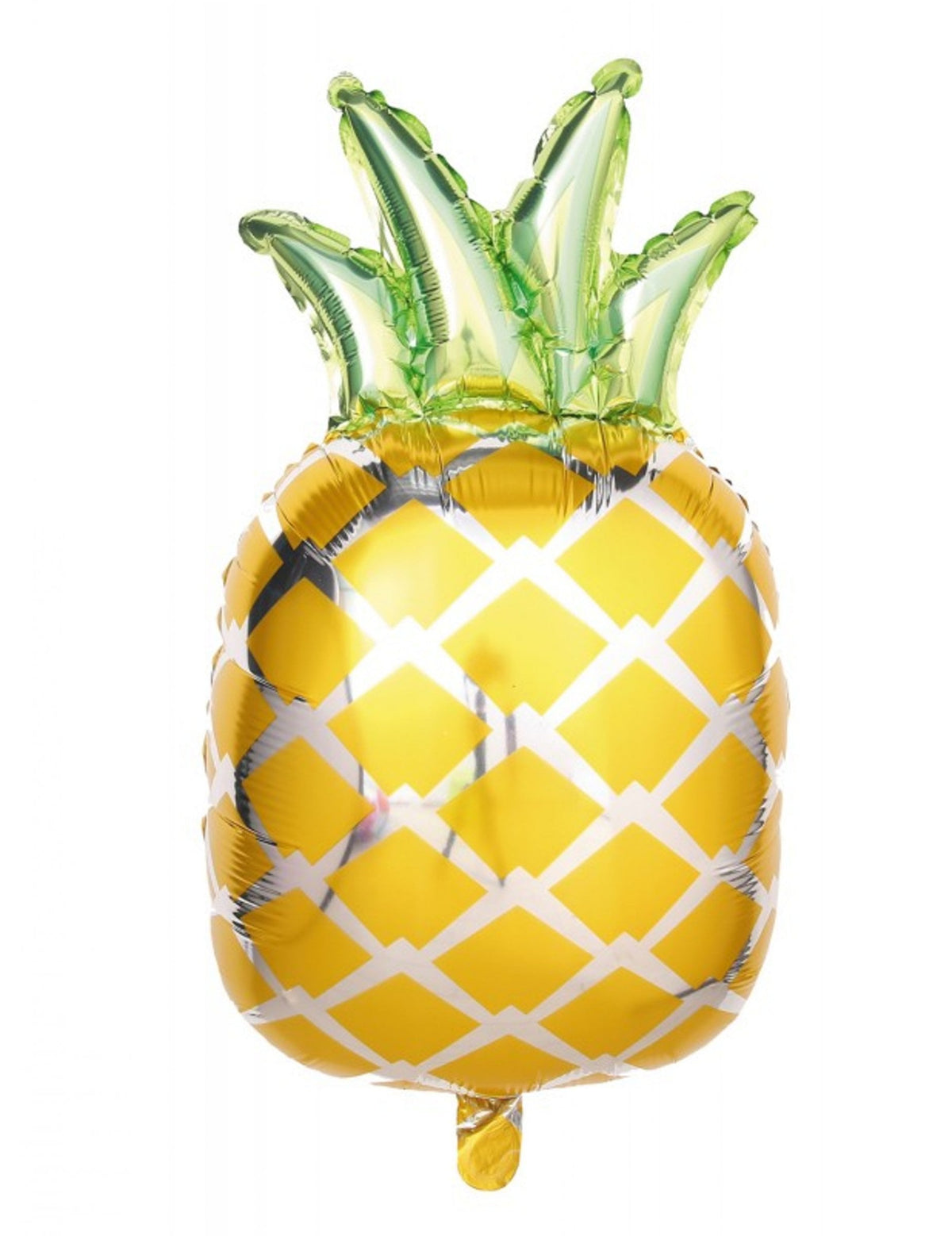 Balão de alumínio ananás para festa amarelo e verde metalizado