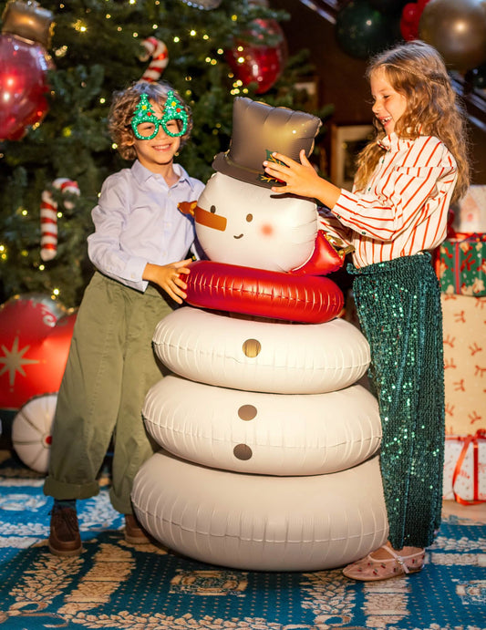 Balão de alumínio Boneco de neve de pé bege 64,5 x 120 cm