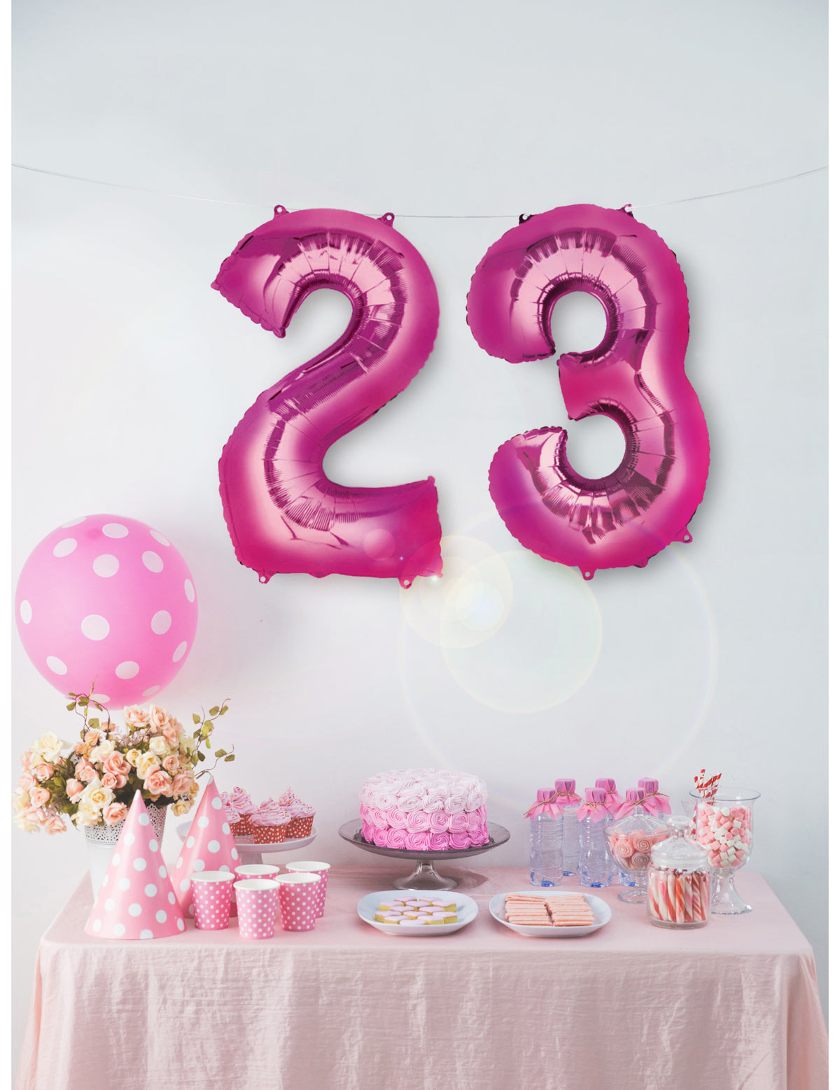 Mise en situation du ballon aluminium chiffre pour fête