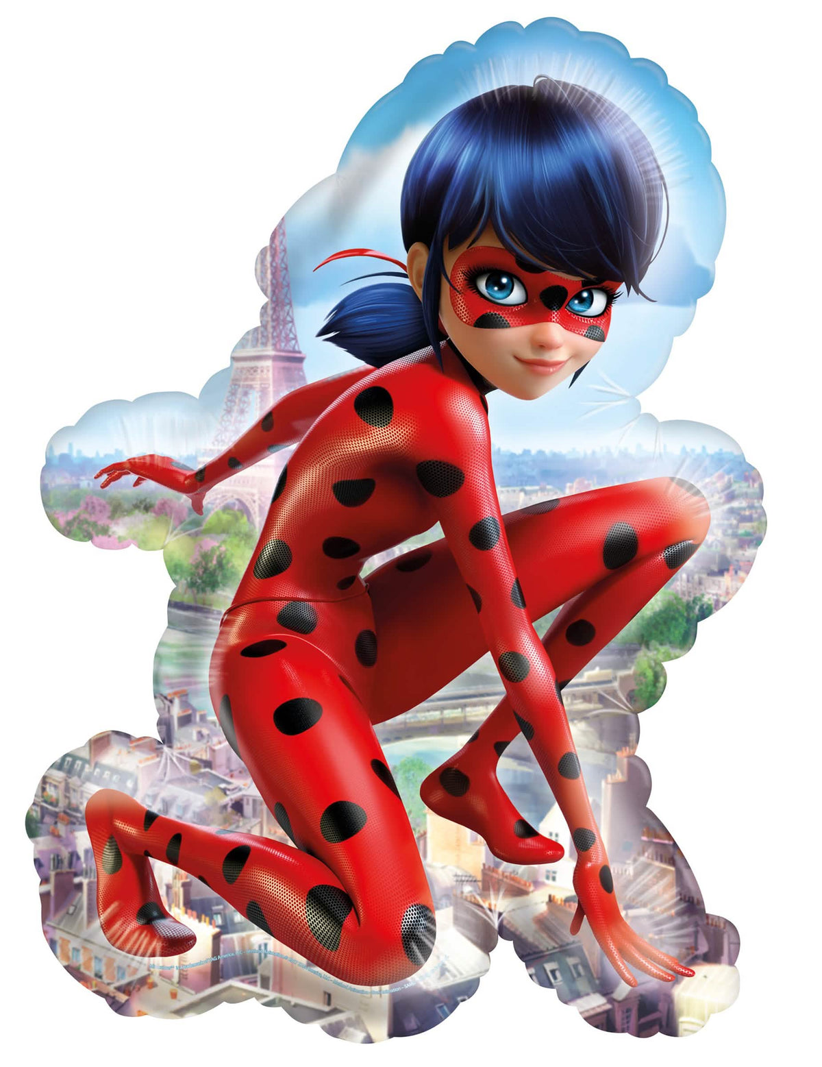 Ballon aluminium Ladybug rouge à pois noirs