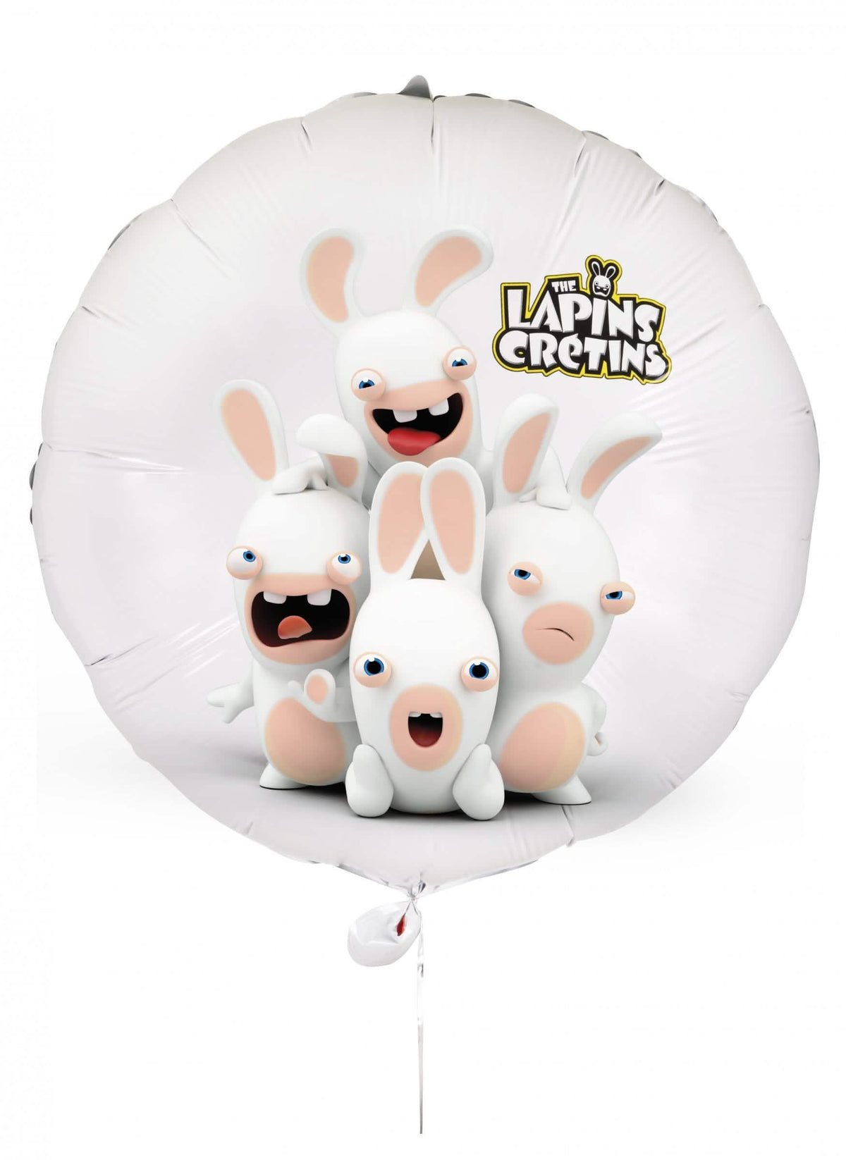Balão de alumínio Raving Rabbids branco com personagens