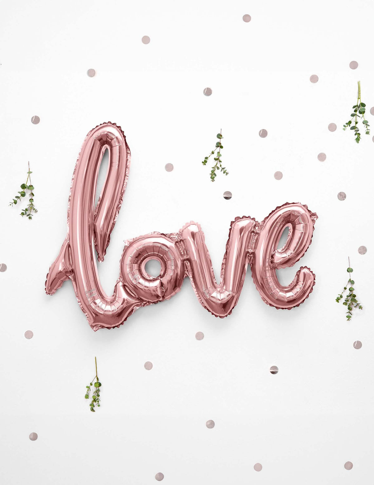 Encenação do balão de alumínio Love para decoração de casamento