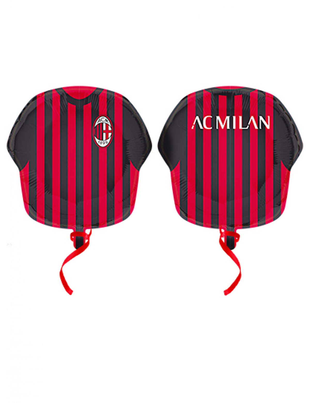 Balão de alumínio camisola de futebol AC Milan vermelha e preta
