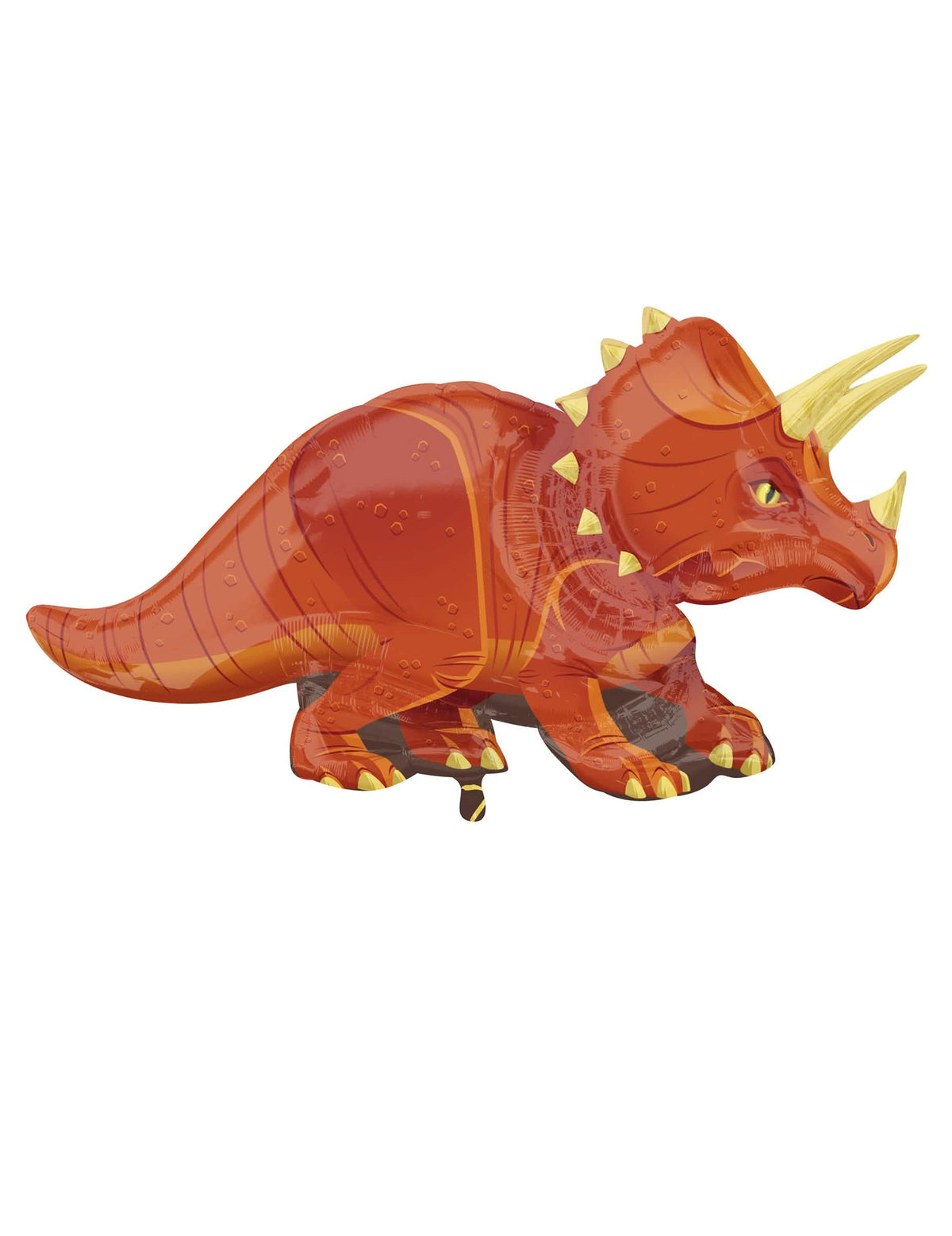 balão de alumínio dinossauro triceratops cor de laranja carry me hélio