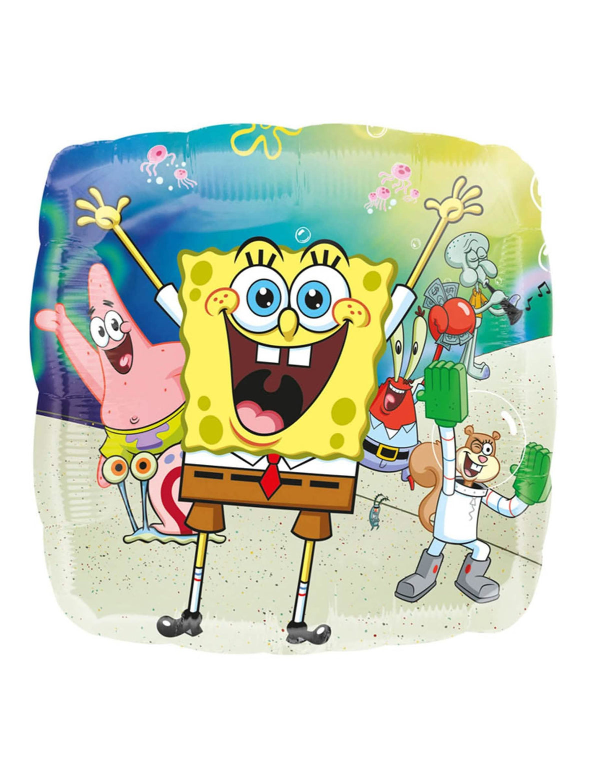 Balão de alumínio Bob Esponja para criança multicores quadrado