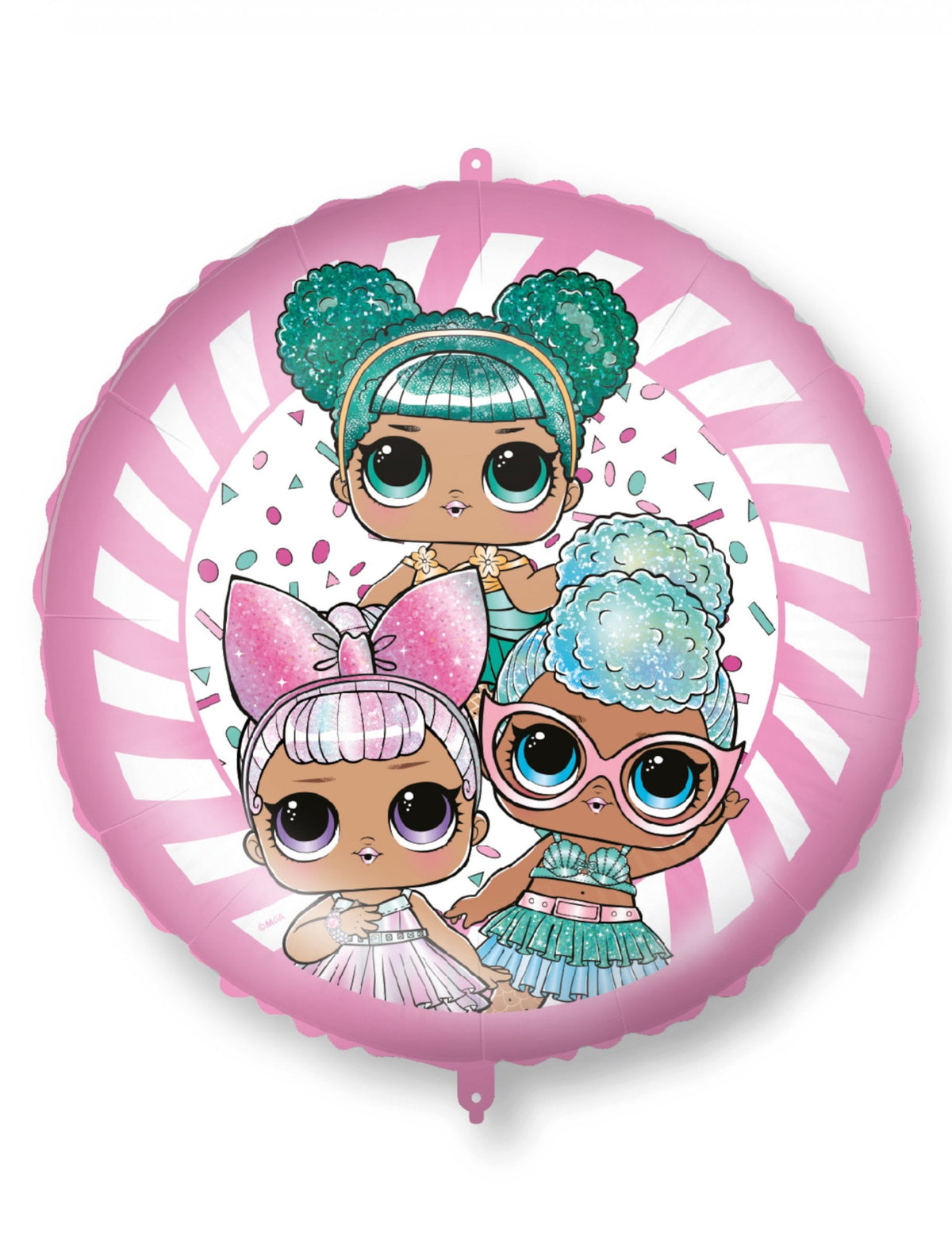 Ballon en aluminium LOL™ pour enfant rose et blanc