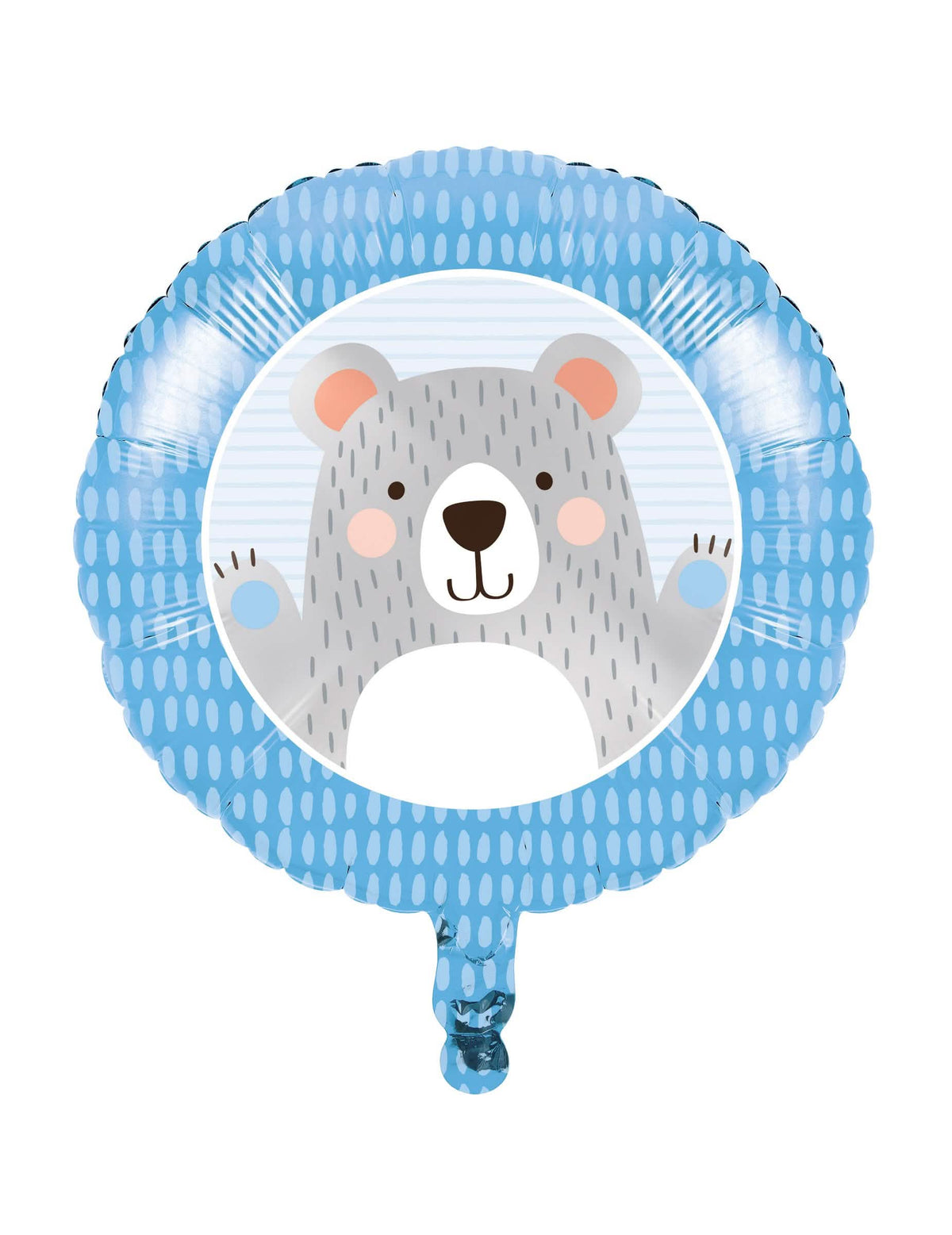 Balão de alumínio pequeno urso cinzento para baby shower azul