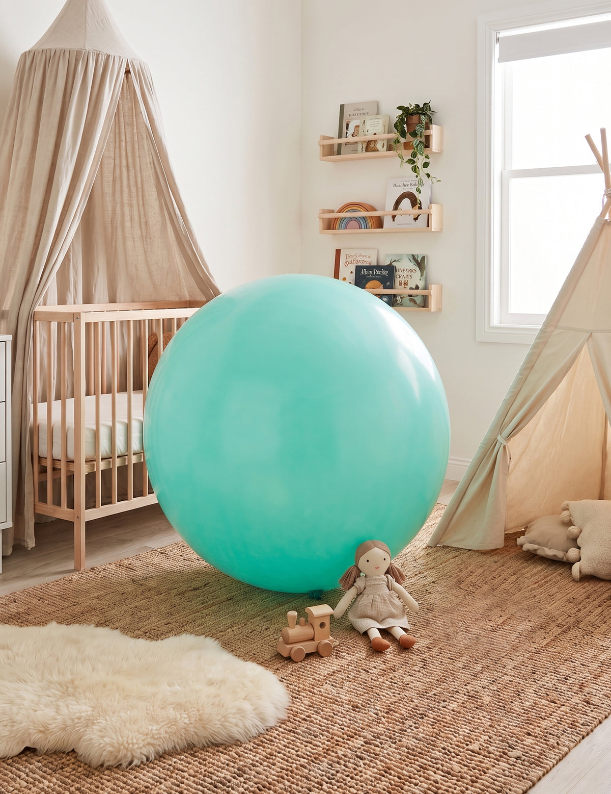 Balão gigante de látex menta 60 cm