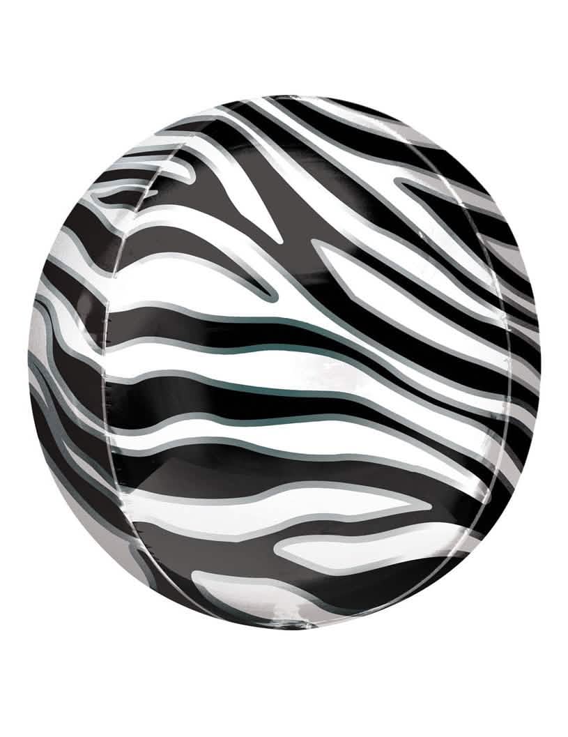 Balão de alumínio com impressão de zebra para decoração de festa black and white
