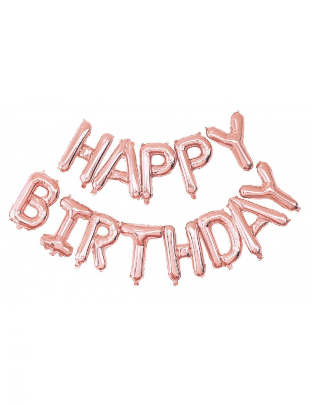 balões de alumínio Happy Birthday ouro rosa