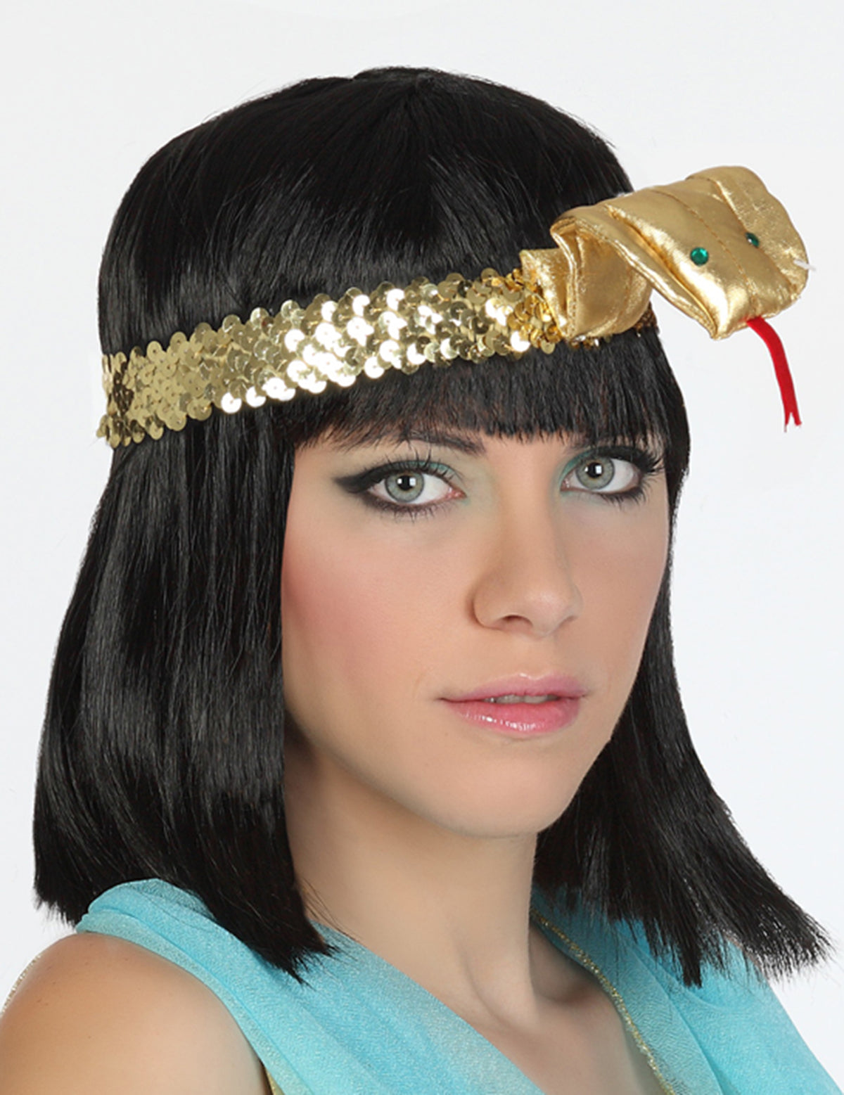 Bandeau serpent égyptien pour femme doré à sequins