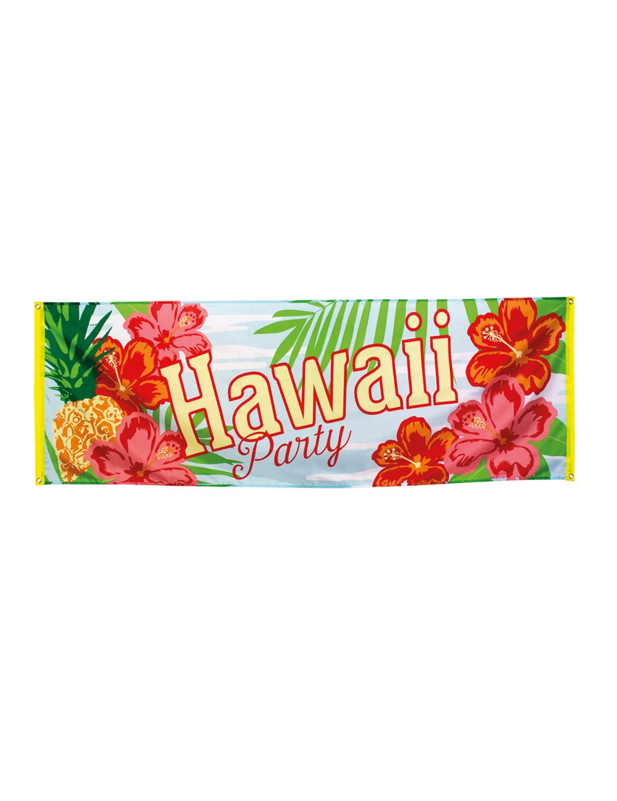 Bandeira havaí party para festa com flores de hibisco e ananás