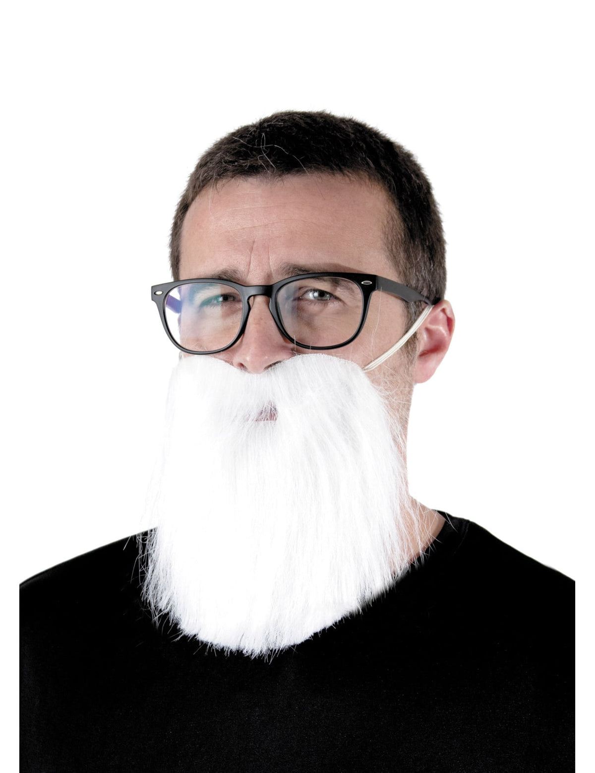 Barba hipster branca para adulto
