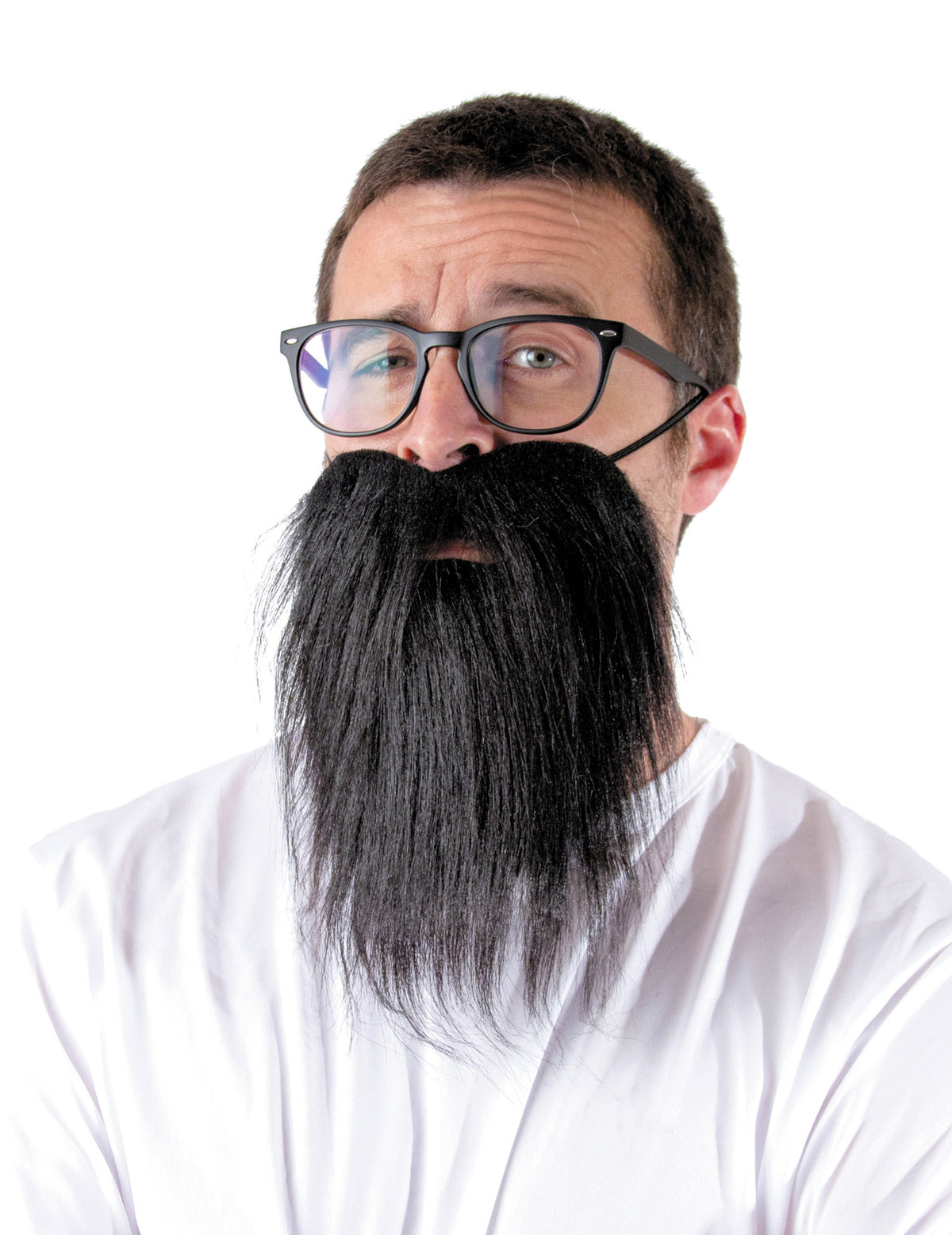 Barbe hipster pour adulte noire longue