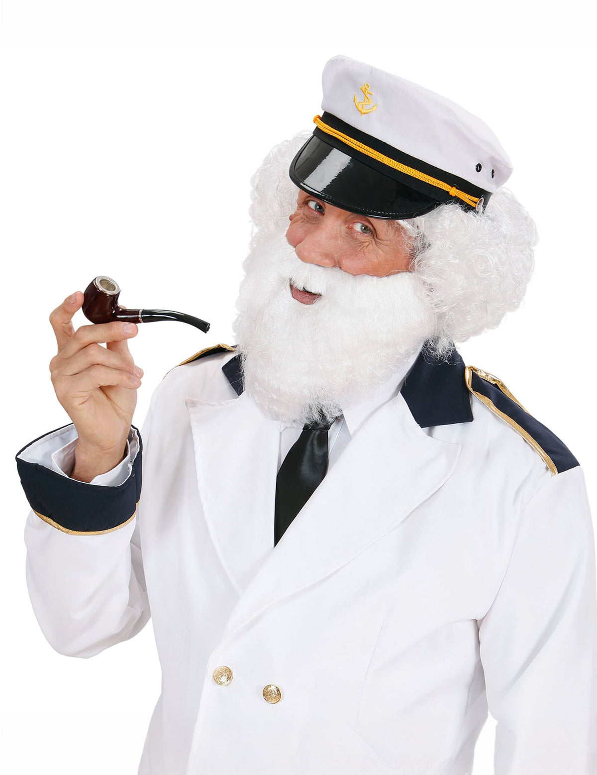 Vue de face portée en déguisement de capitaine de la barbe Père Noël