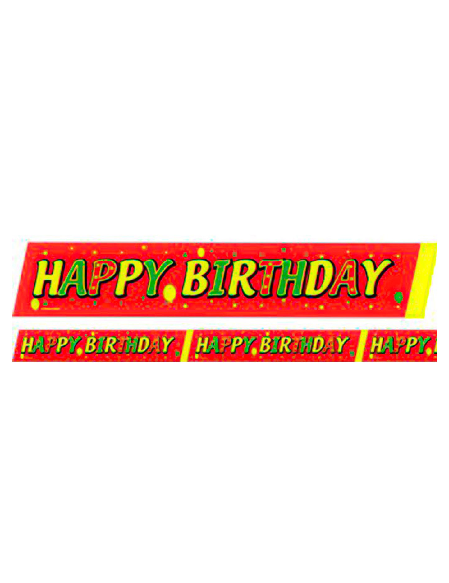 Fita de barreira Decoração Feliz Aniversário vermelho-verde-amarelo 600x6cm