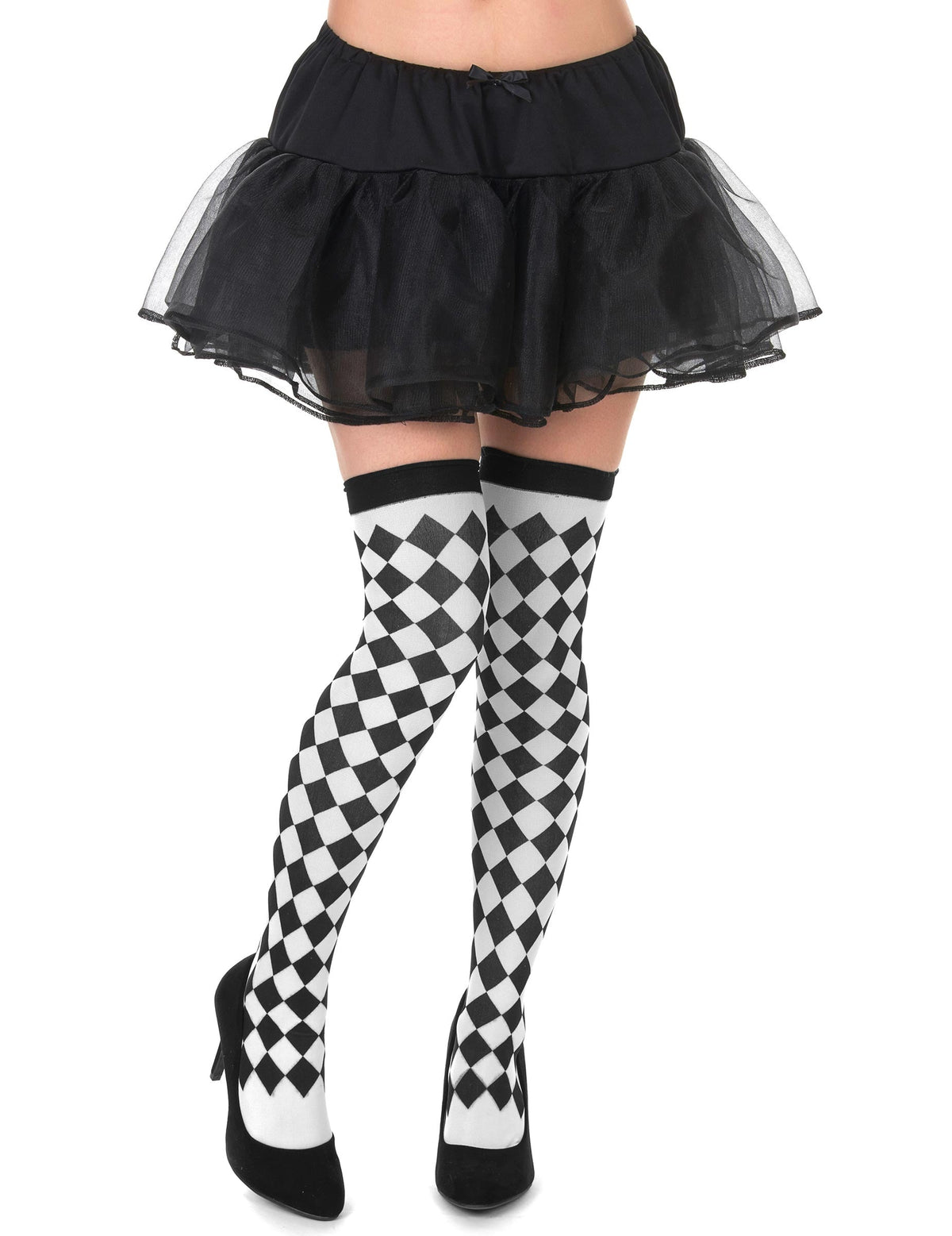 Saia xadrez para mulher black and white