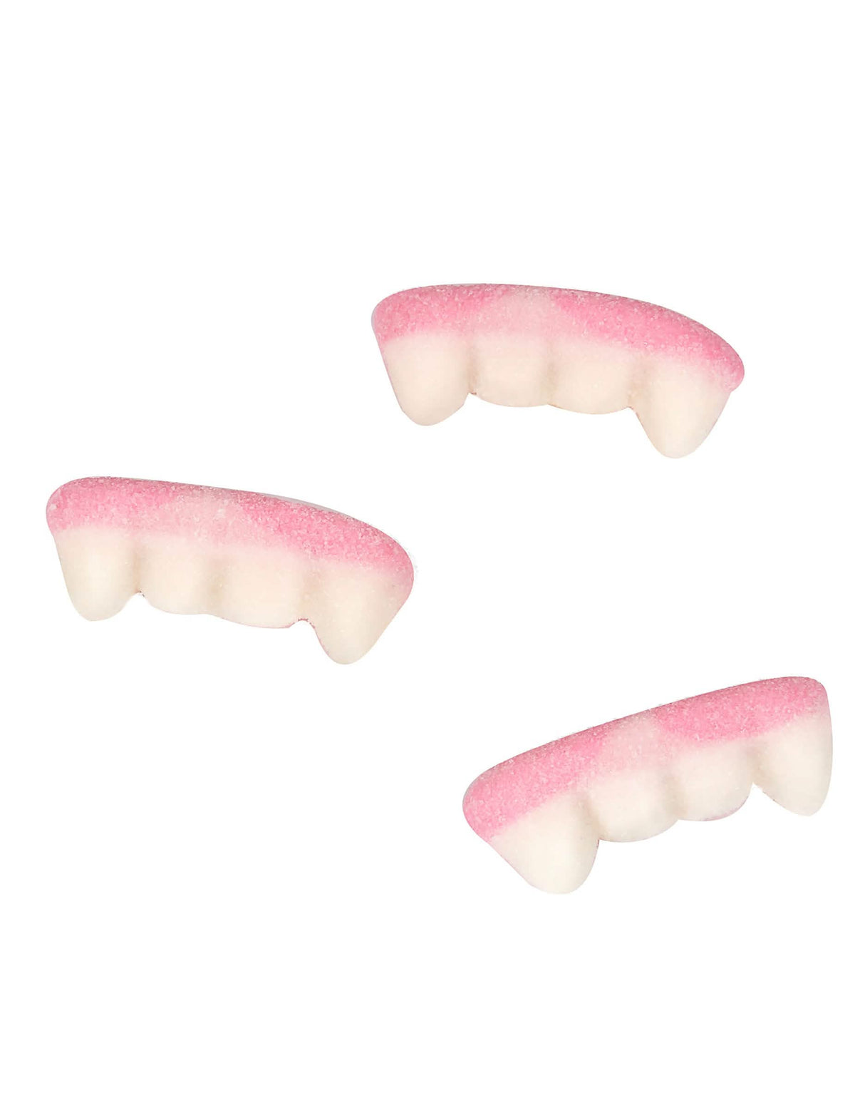 Grande aproximação dos rebuçados dentes de vampiro Haribo para halloween