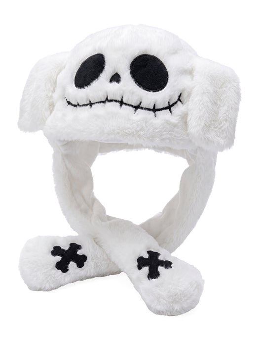 Gorro de esqueleto com orelhas móveis