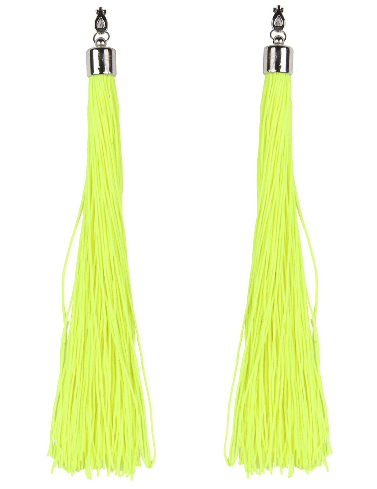 Boucles d'oreilles franges pour adulte jaunes fluo