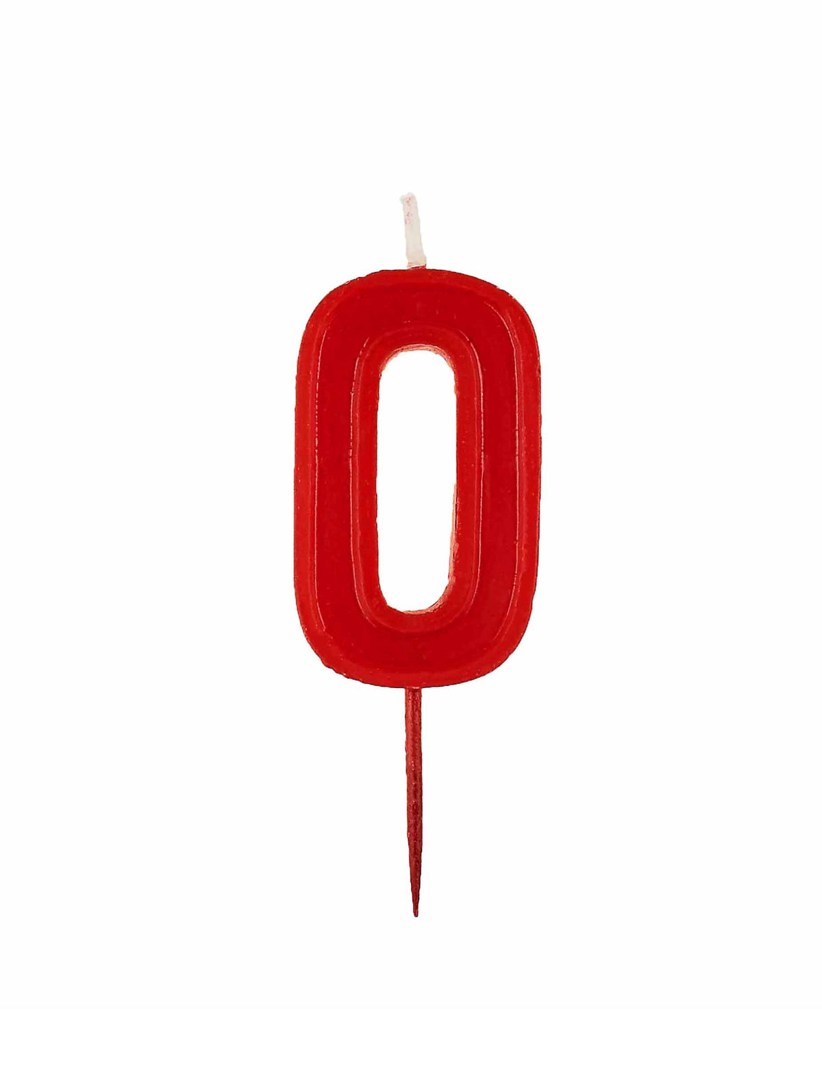 Bougie chiffre 0 pour anniversaire rouge