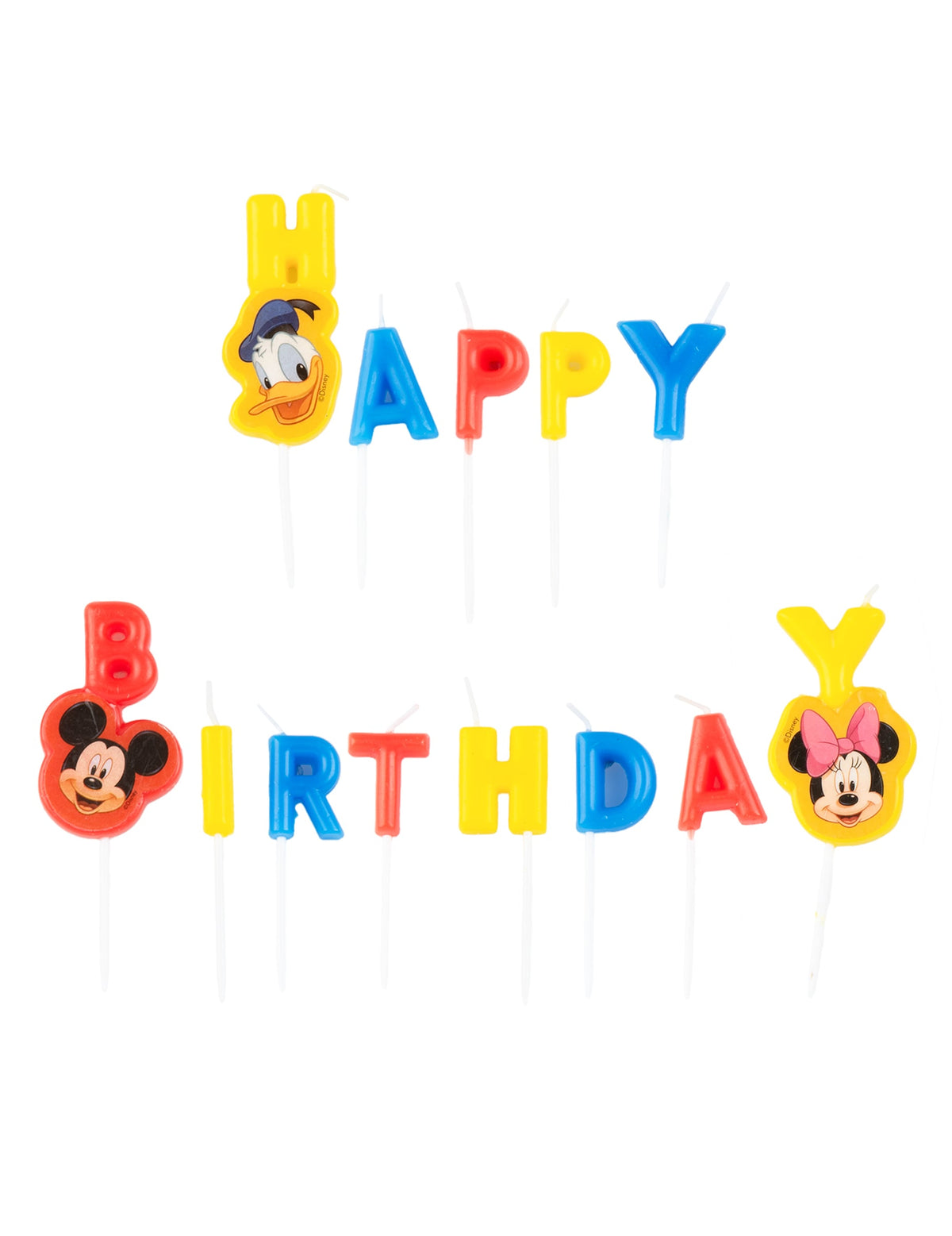 Bougies happy birthday Mickey pour enfant multicolores de 13 lettres