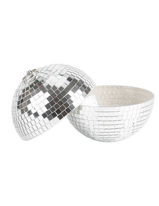 Bola de espelhos para pendurar, vidro espelhado prata 16cm, decoração disco