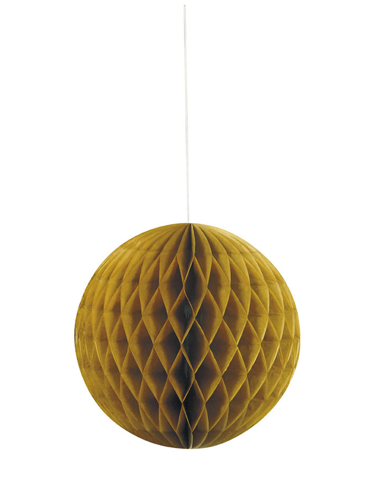 Boule papier alvéolée pour fête dorée